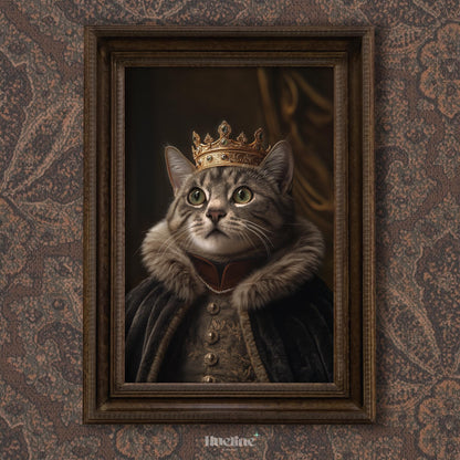Custom Royal Pet Portrait: Renaissance King or Queen Digital, Canvas or Poster