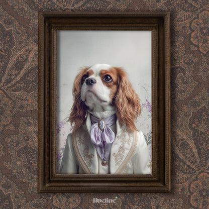 Custom Royal Pet Portrait, Renaissance Noble Style, Unique Pet Art