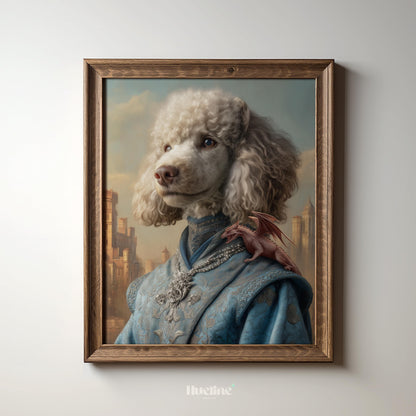 Custom Pet Portrait: Dragon Fantasy Art, Unique Dog Lover Gift, Digital, Canvas or Poster