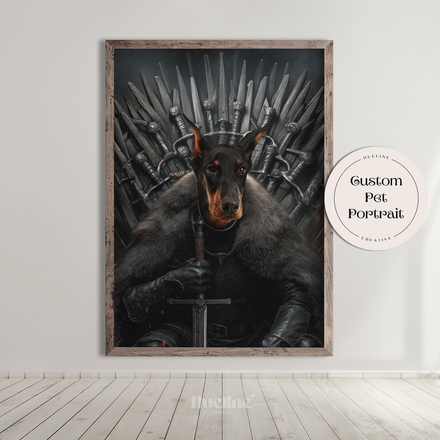 Custom Dragon Pet Portrait, Unique Dog Art Print, Fantasy Gift