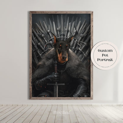 Custom Dragon Pet Portrait, Unique Dog Art Print, Fantasy Gift