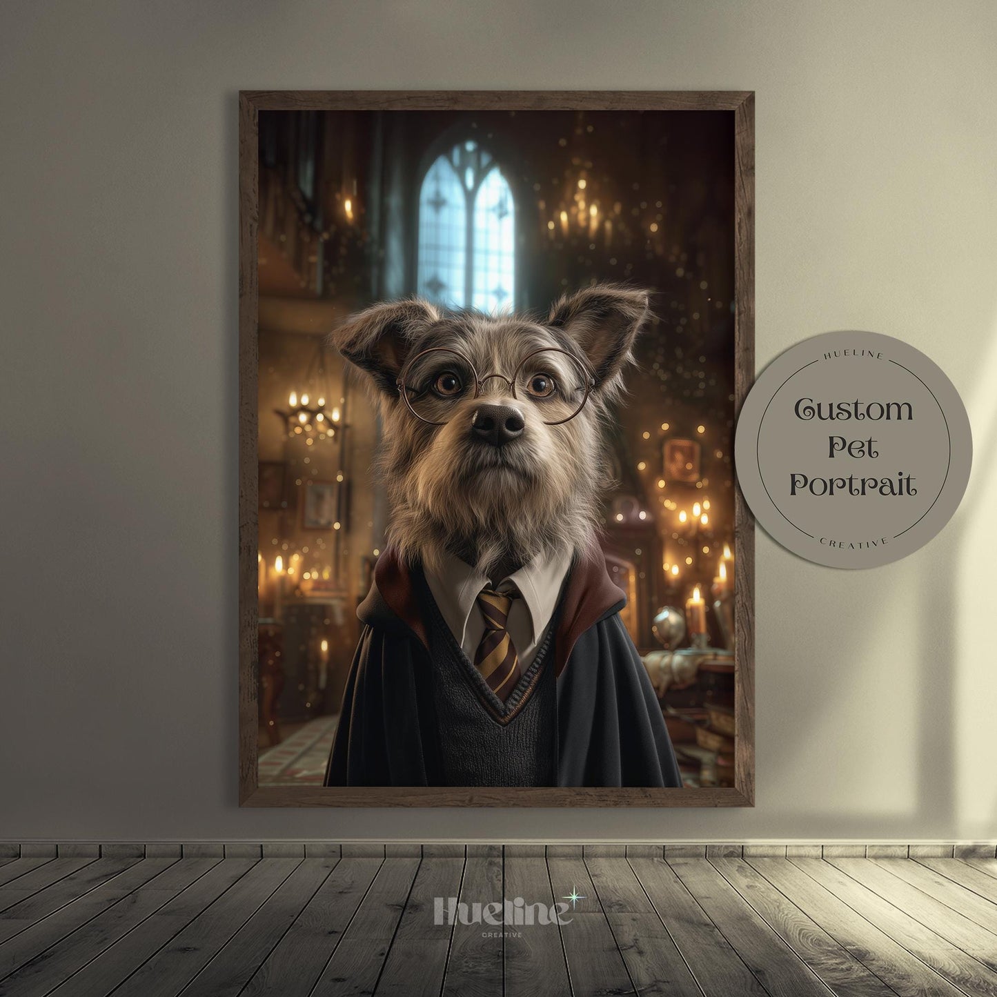 Custom Pet Portrait: Wizard Dog Art, Fantasy Gift for Pet Lovers