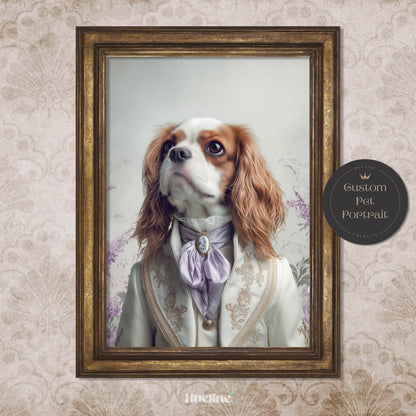 Custom Royal Pet Portrait, Renaissance Noble Style, Unique Pet Art
