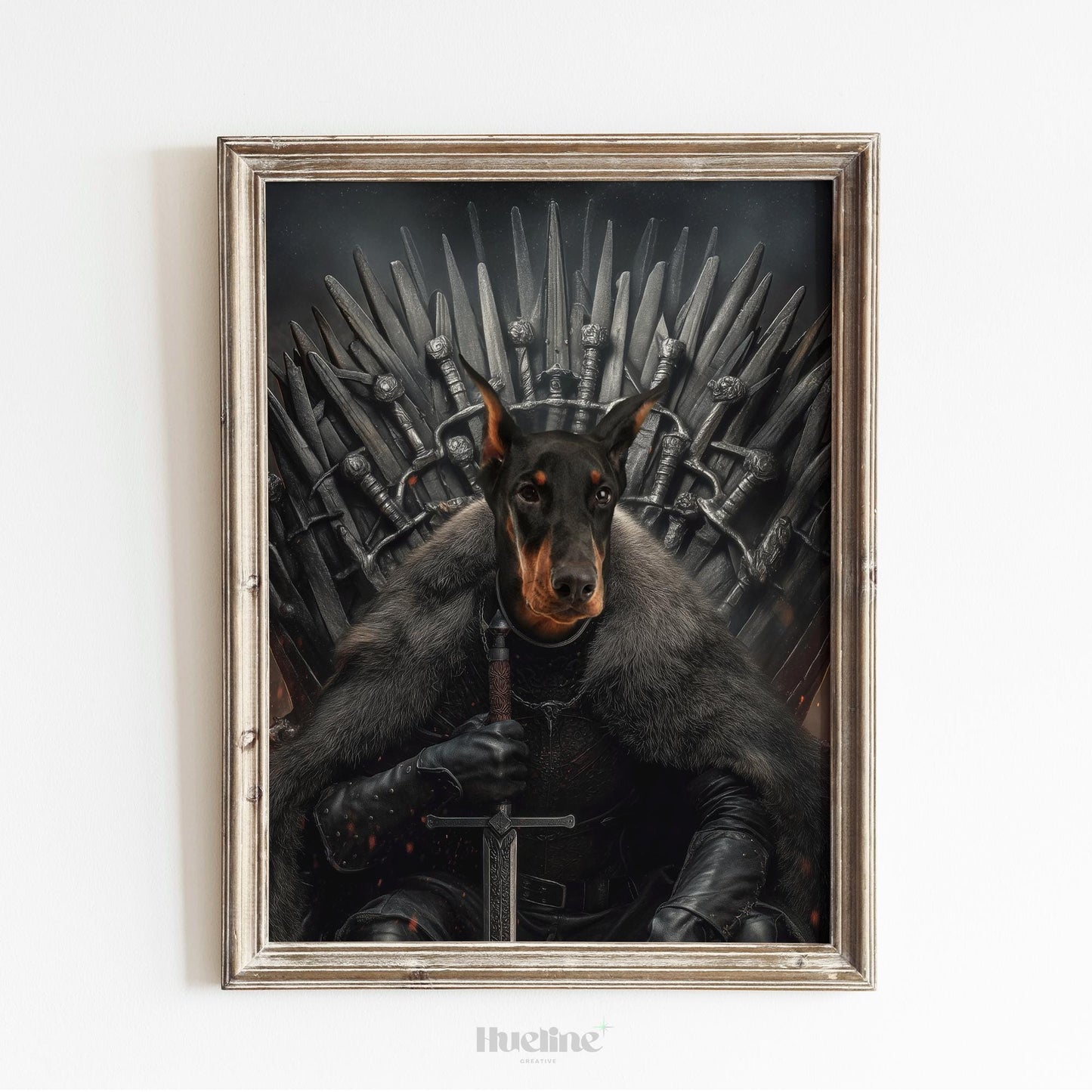 Custom Dragon Pet Portrait, Unique Dog Art Print, Fantasy Gift