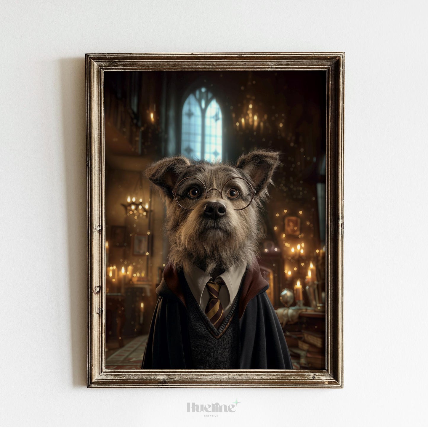 Custom Pet Portrait: Wizard Dog Art, Fantasy Gift for Pet Lovers