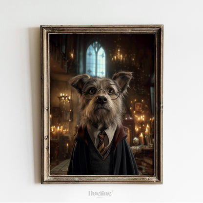 Custom Pet Portrait: Wizard Dog Art, Fantasy Gift for Pet Lovers