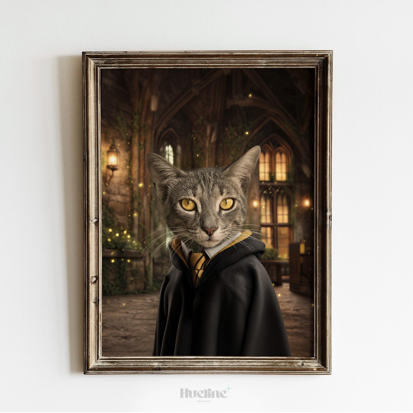Custom Wizard Cat Portrait: Fantasy Pet Art Gift
