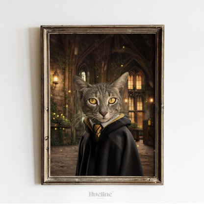 Custom Wizard Cat Portrait: Fantasy Pet Art Gift