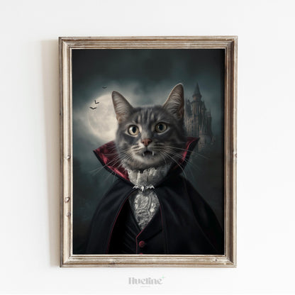 Custom Vampire Pet Portrait: Gothic Halloween Pet Art Digital, Canvas or Poster