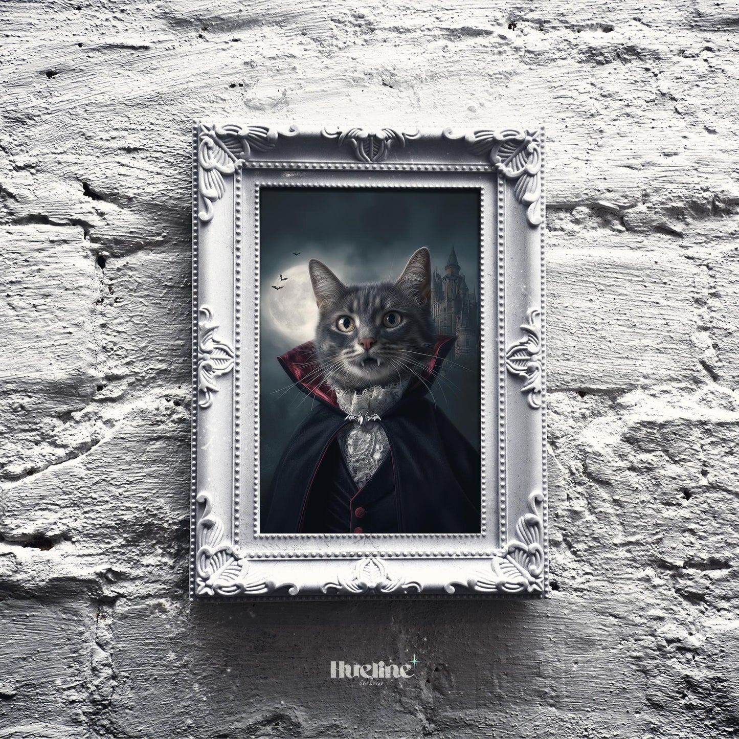 Custom Vampire Pet Portrait: Gothic Halloween Pet Art Digital, Canvas or Poster