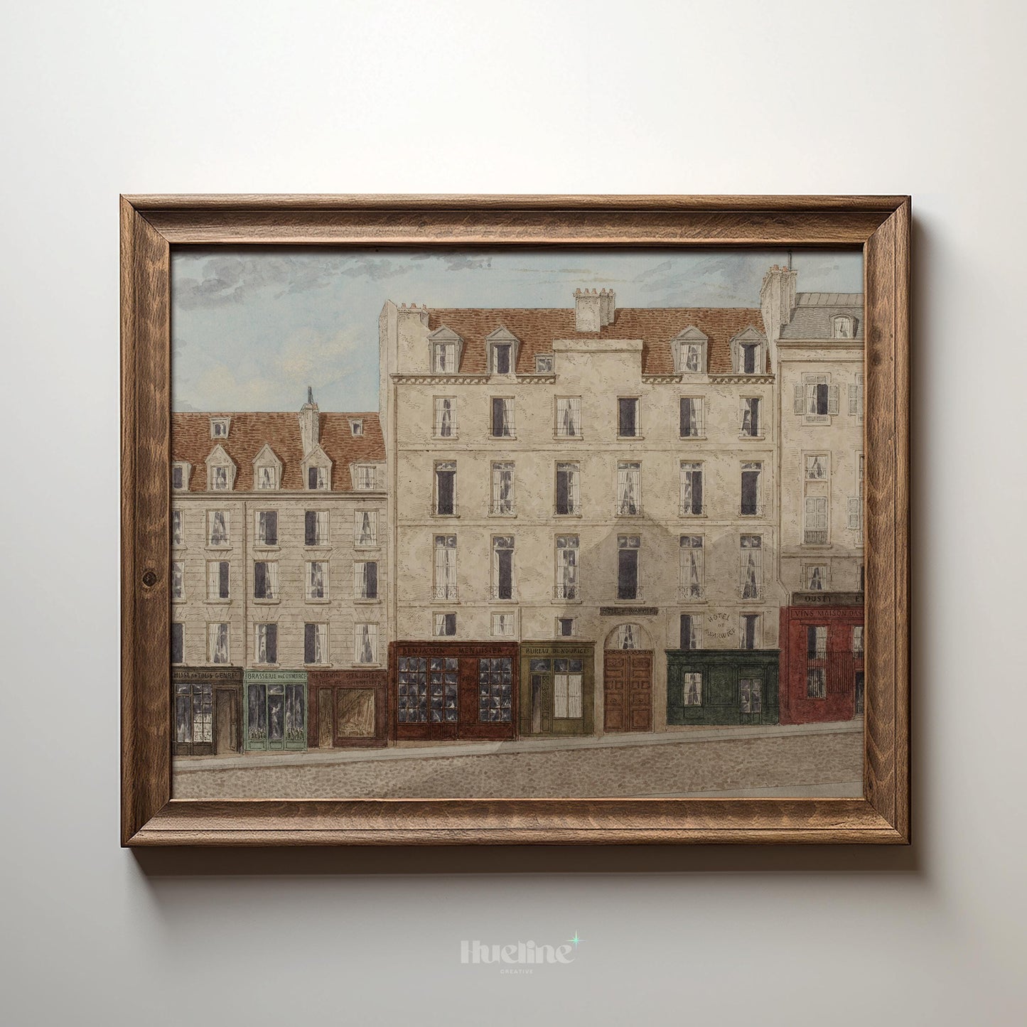 Vintage Cityscape Wall Art – European Street Scene Painting, Antique Architecture Artwork Print - L1118
