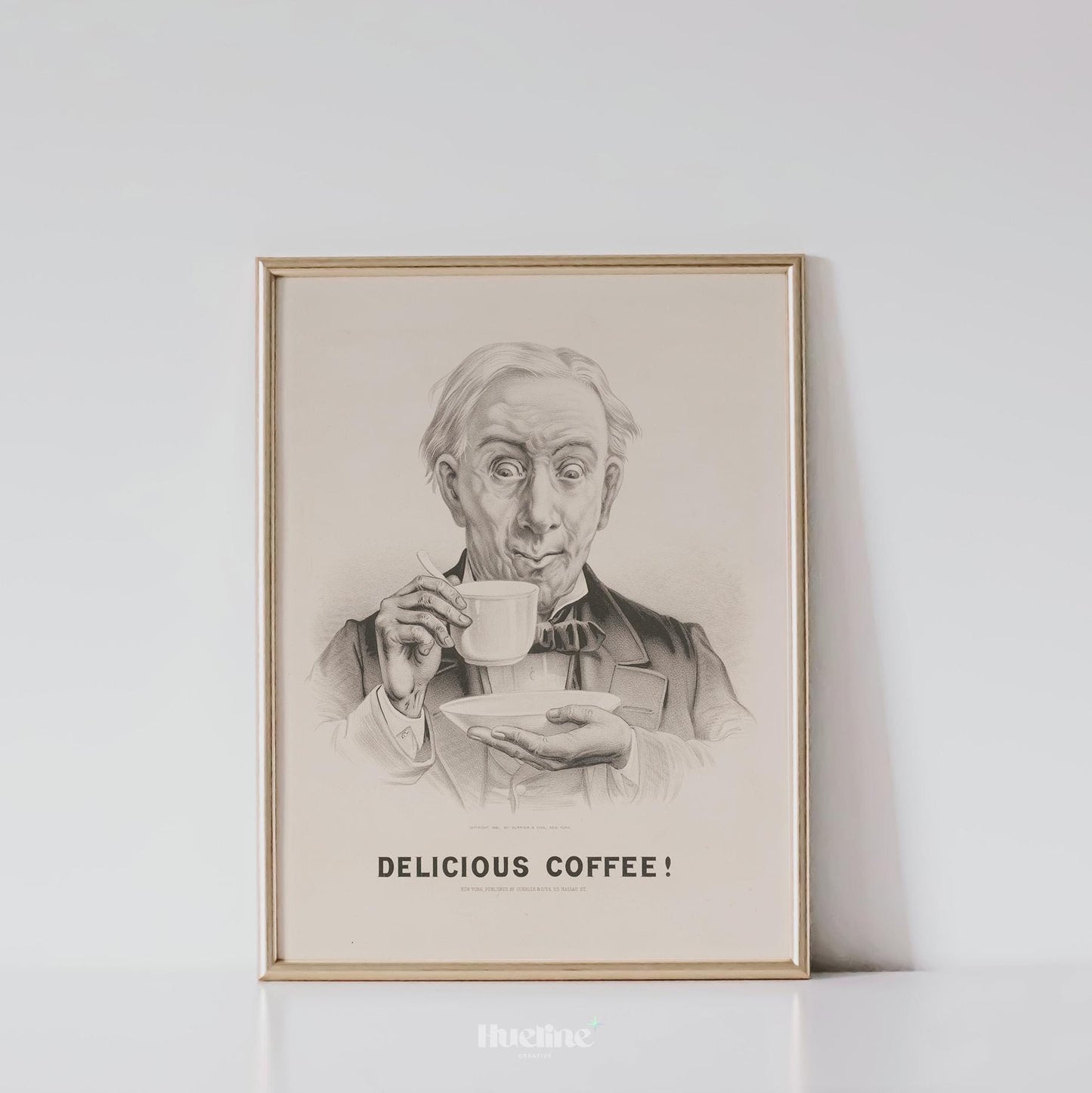 Vintage Coffee Poster | Antique Black and White Cafe Wall Art Print - L1122