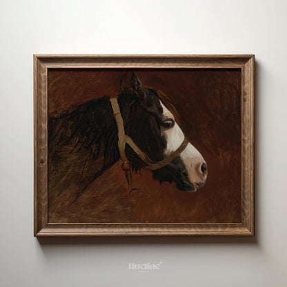 Vintage Horse Wall Art | Classic Equestrian Animal Painting Print - L1124