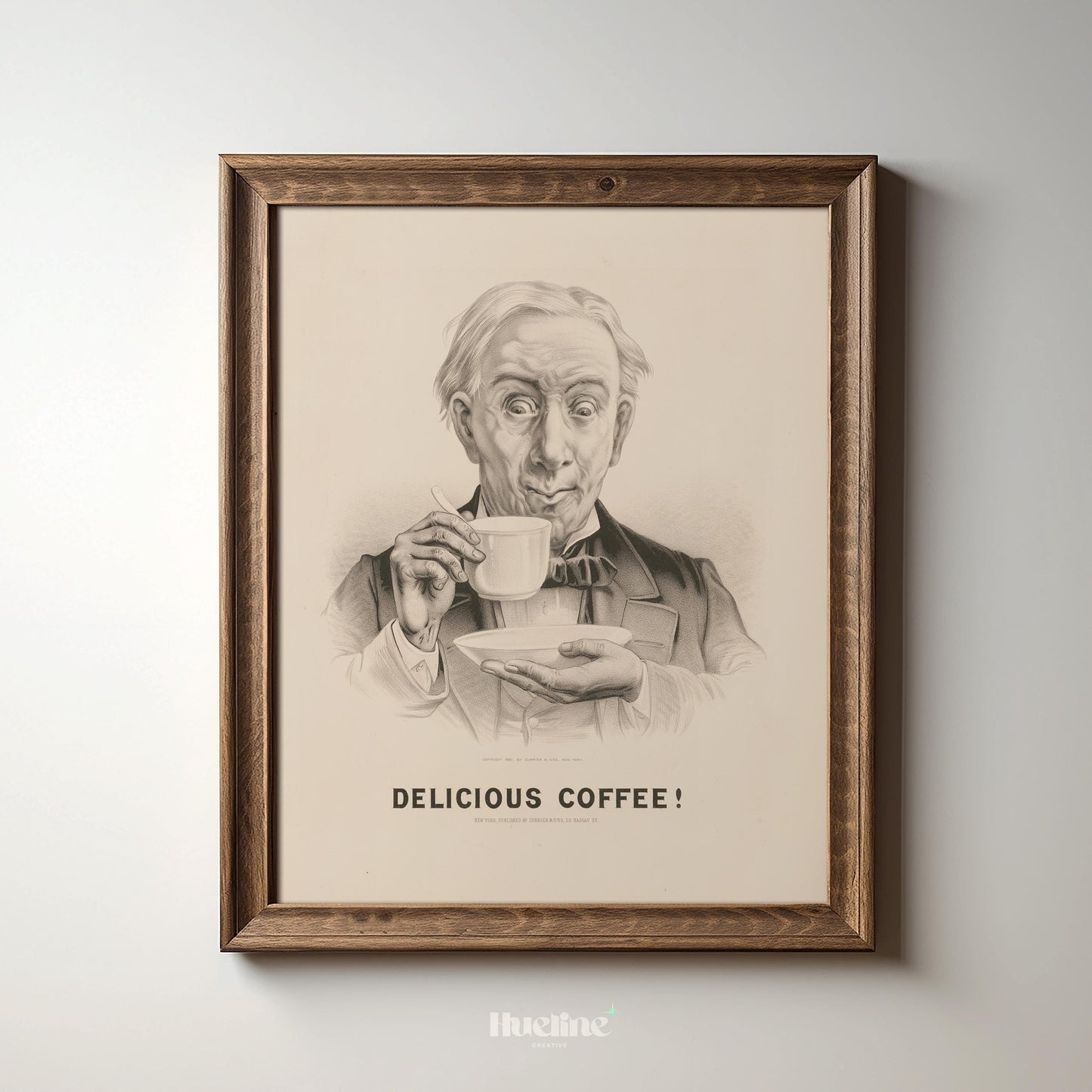 Vintage Coffee Poster | Antique Black and White Cafe Wall Art Print - L1122