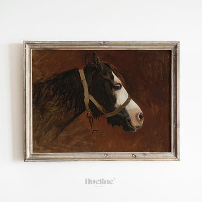 Vintage Horse Wall Art | Classic Equestrian Animal Painting Print - L1124