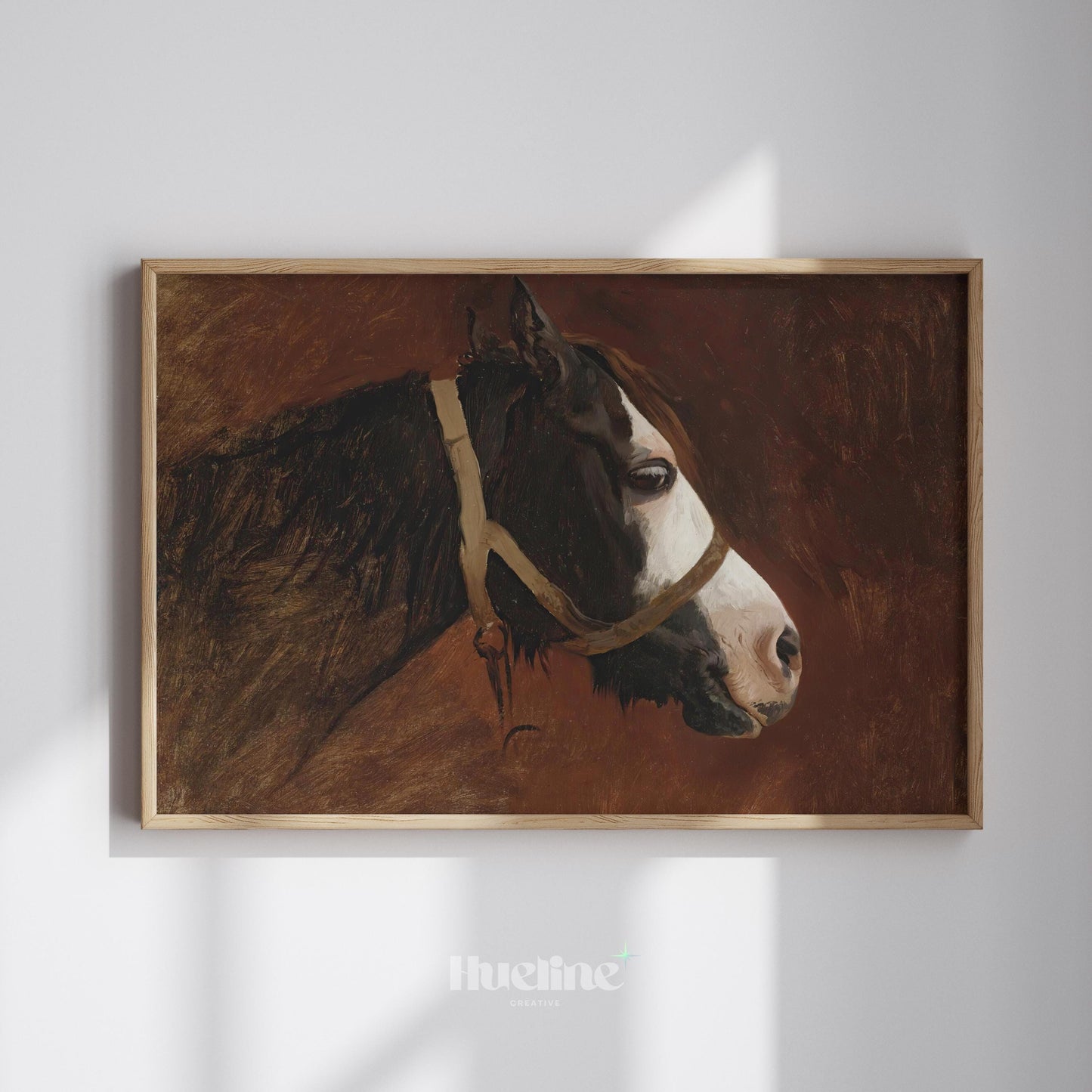 Vintage Horse Wall Art | Classic Equestrian Animal Painting Print - L1124