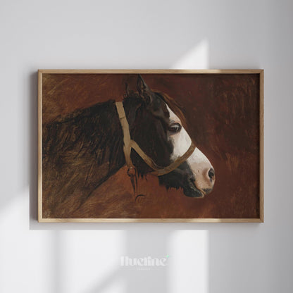 Vintage Horse Wall Art | Classic Equestrian Animal Painting Print - L1124