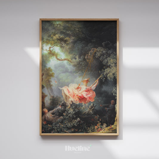 Rococo Garden Swing Art Print – Romantic Vintage Pastoral Wall Decor - L1146