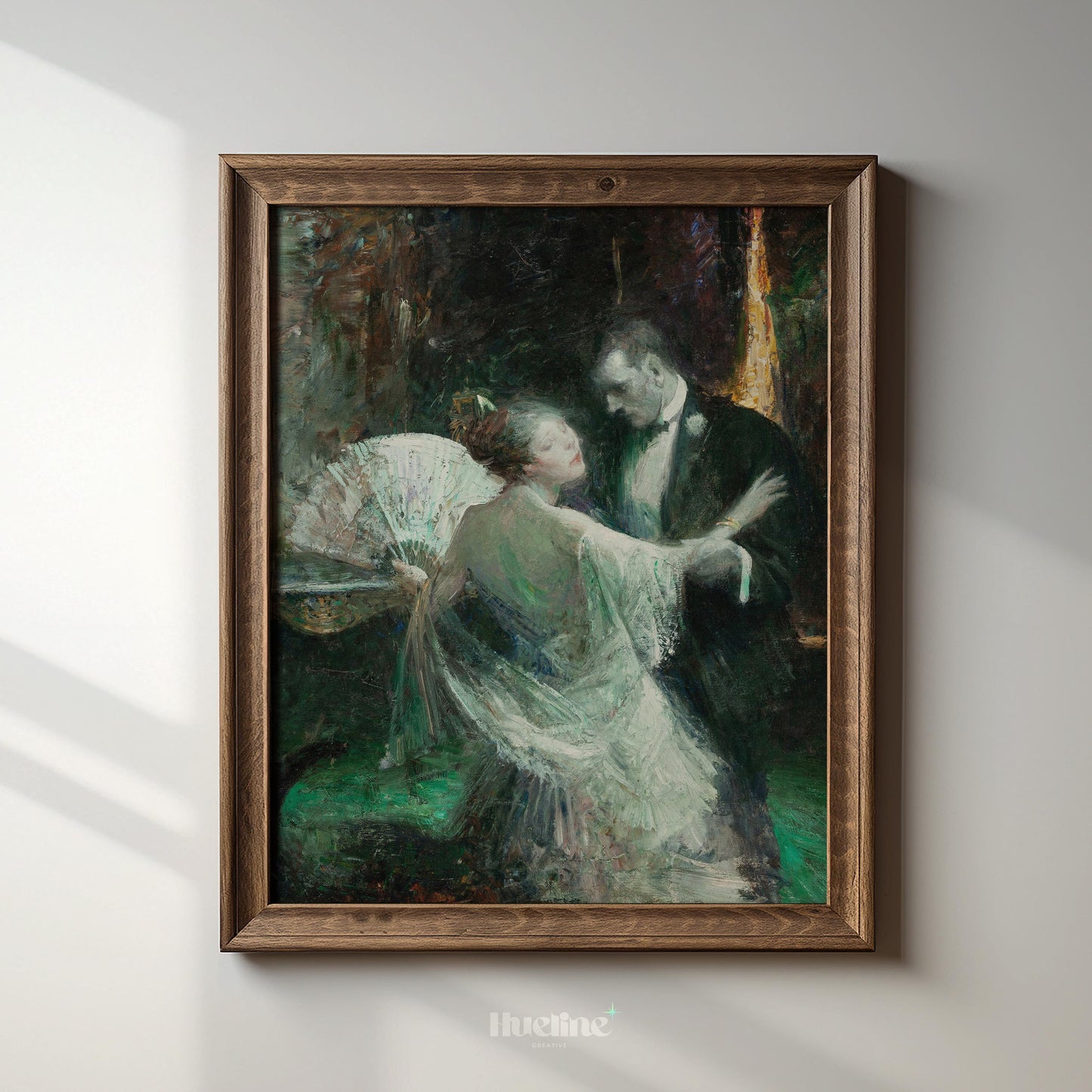 Vintage Ballroom Dance Art Print – Elegant Romantic Couple Painting - L1140