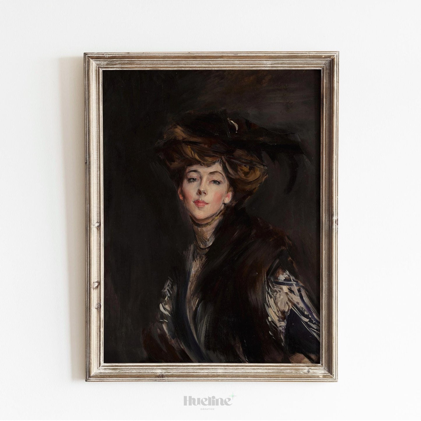 Vintage Aristocratic Portrait Print – Elegant Edwardian Lady Wall Art - L1155