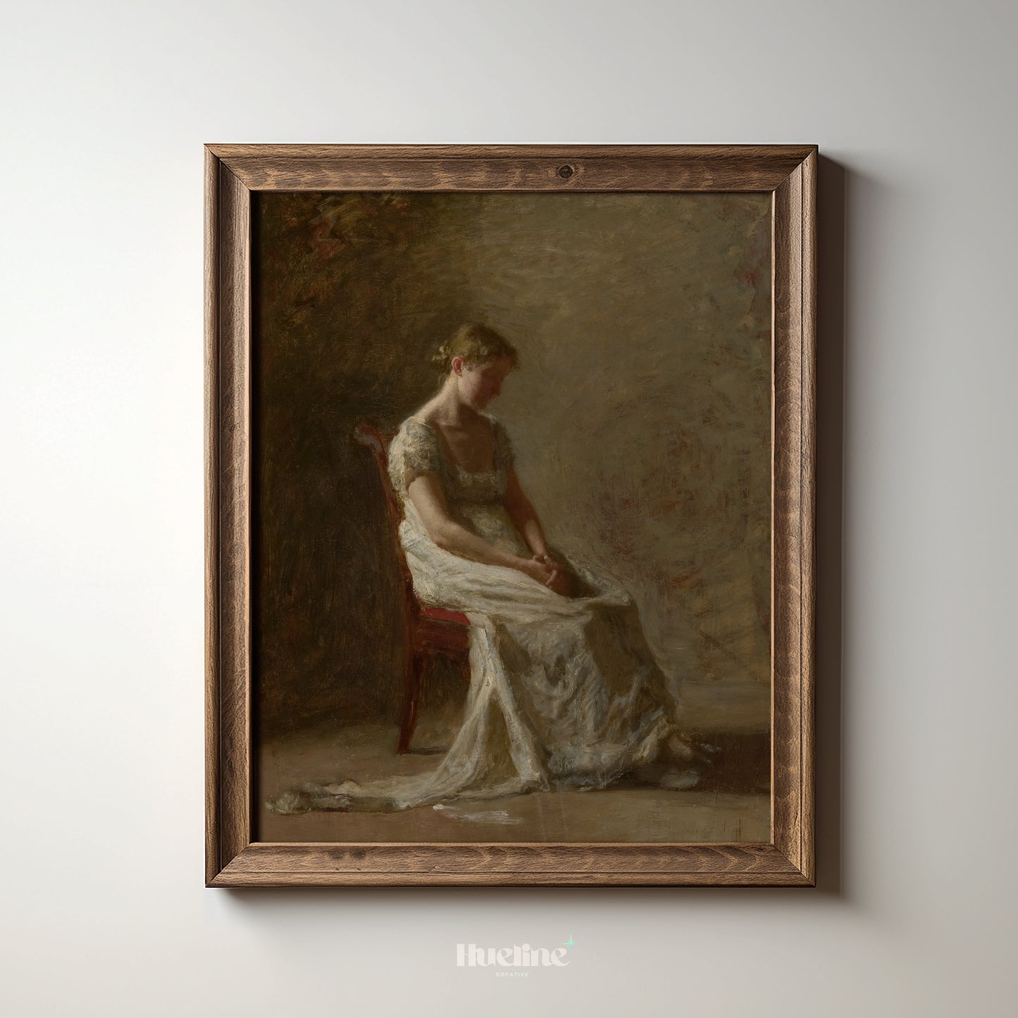 Vintage Woman Portrait Art Print – Quiet Feminine Figure in Soft Light – Romantic Classical Wall Decor for Timeless Interiors - L1058