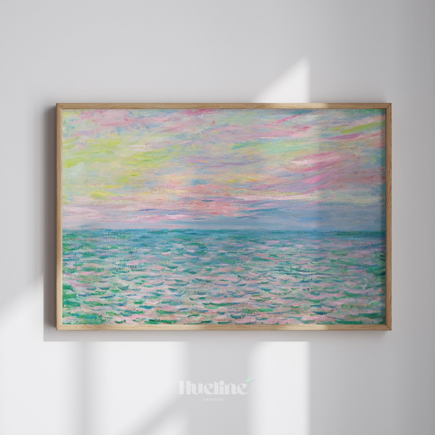 Soft Neutral Coastal Watercolor Print, Minimalist Beach Landscape Wall Art - L1158