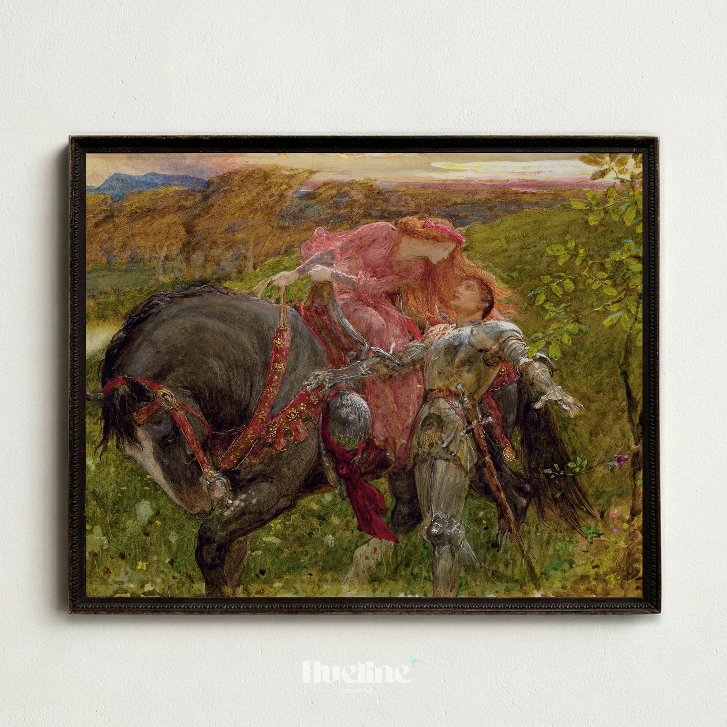 La Belle Dame sans Merci Art, Frank Dicksee Knight Painting, Dark Academia Decor - L1226