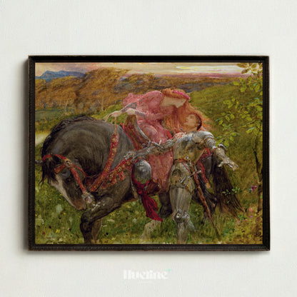 La Belle Dame sans Merci Art, Frank Dicksee Knight Painting, Dark Academia Decor - L1226