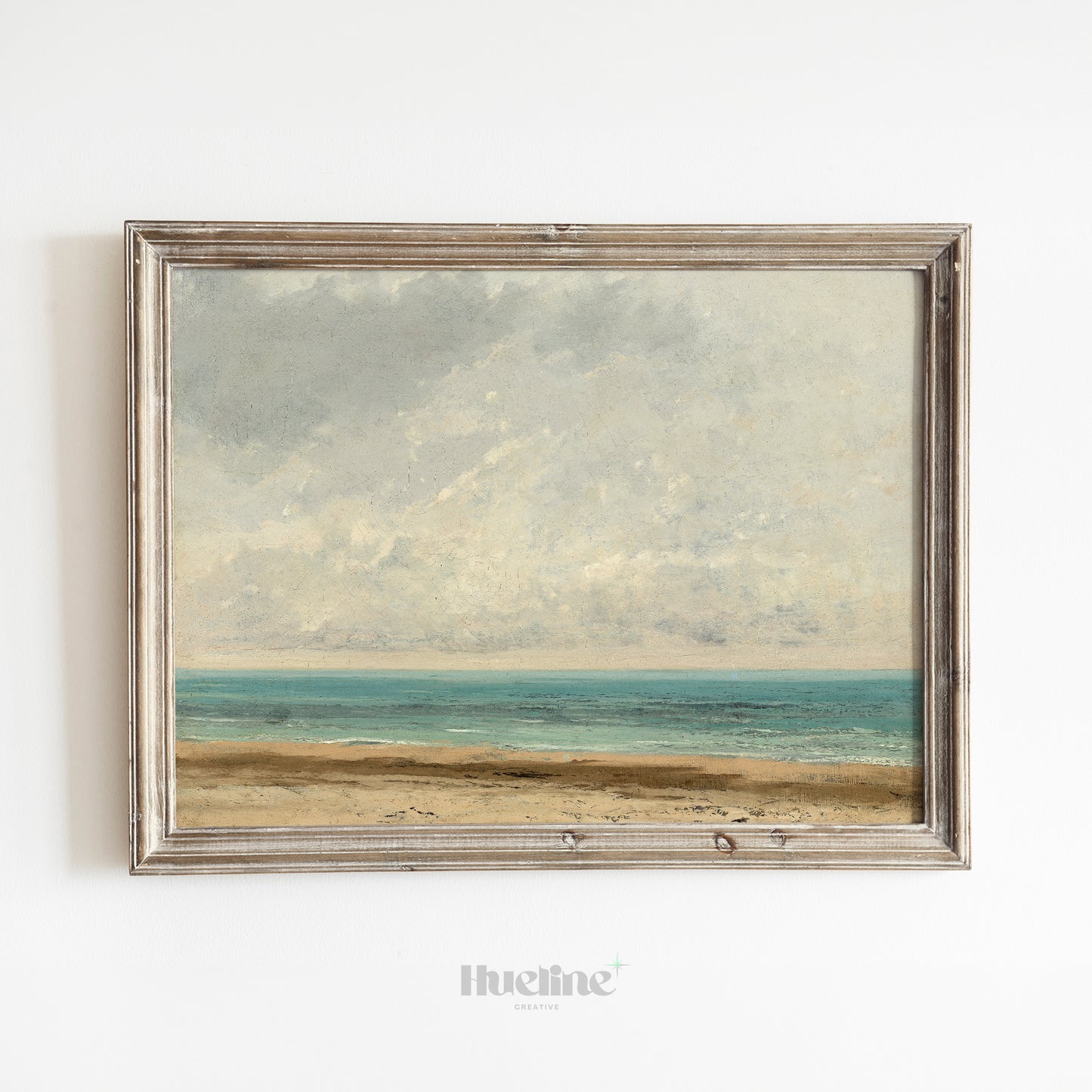 Vintage Coastal Wall Art – Serene Seaside Landscape Print, Antique Ocean Painting, Tranquil Beach Scene for Timeless Home Decor - L1100
