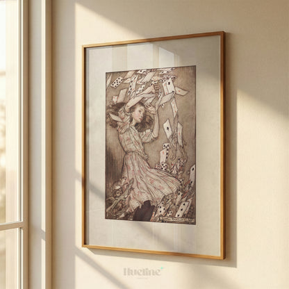 Alice in Wonderland Print Arthur Rackham, Vintage Storybook Illustration, Fantasy Nursery Wall Art - L1201