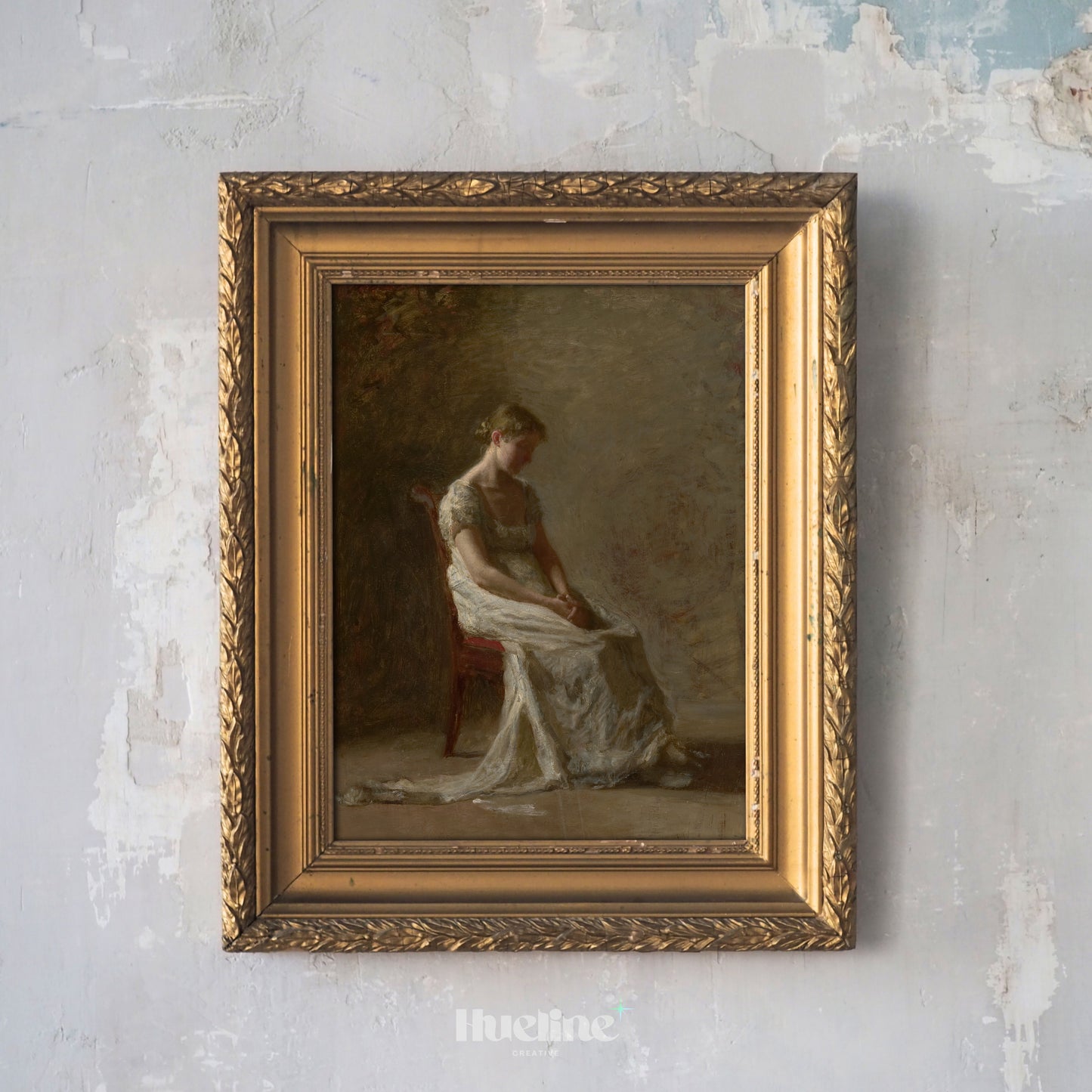 Vintage Woman Portrait Art Print – Quiet Feminine Figure in Soft Light – Romantic Classical Wall Decor for Timeless Interiors - L1058