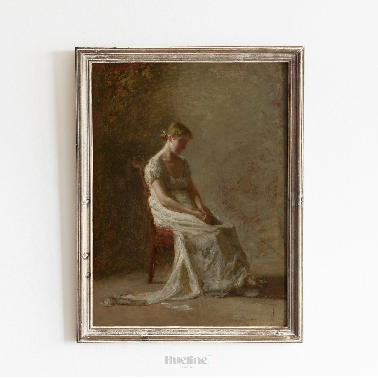 Vintage Woman Portrait Art Print – Quiet Feminine Figure in Soft Light – Romantic Classical Wall Decor for Timeless Interiors - L1058