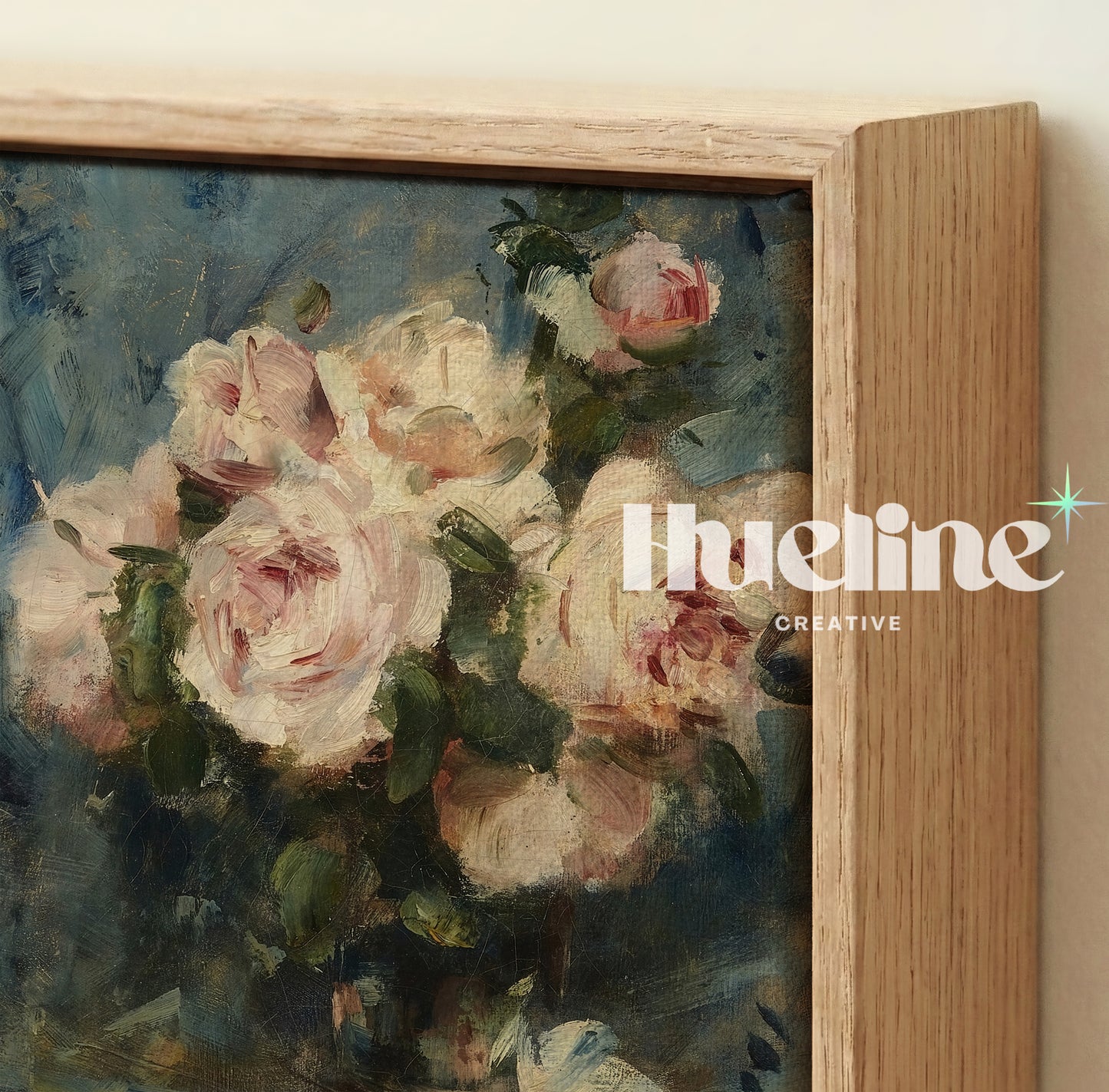 Moody Rose Wall Art, Vintage Floral Still Life, Dark Academia Flower Painting - L1173