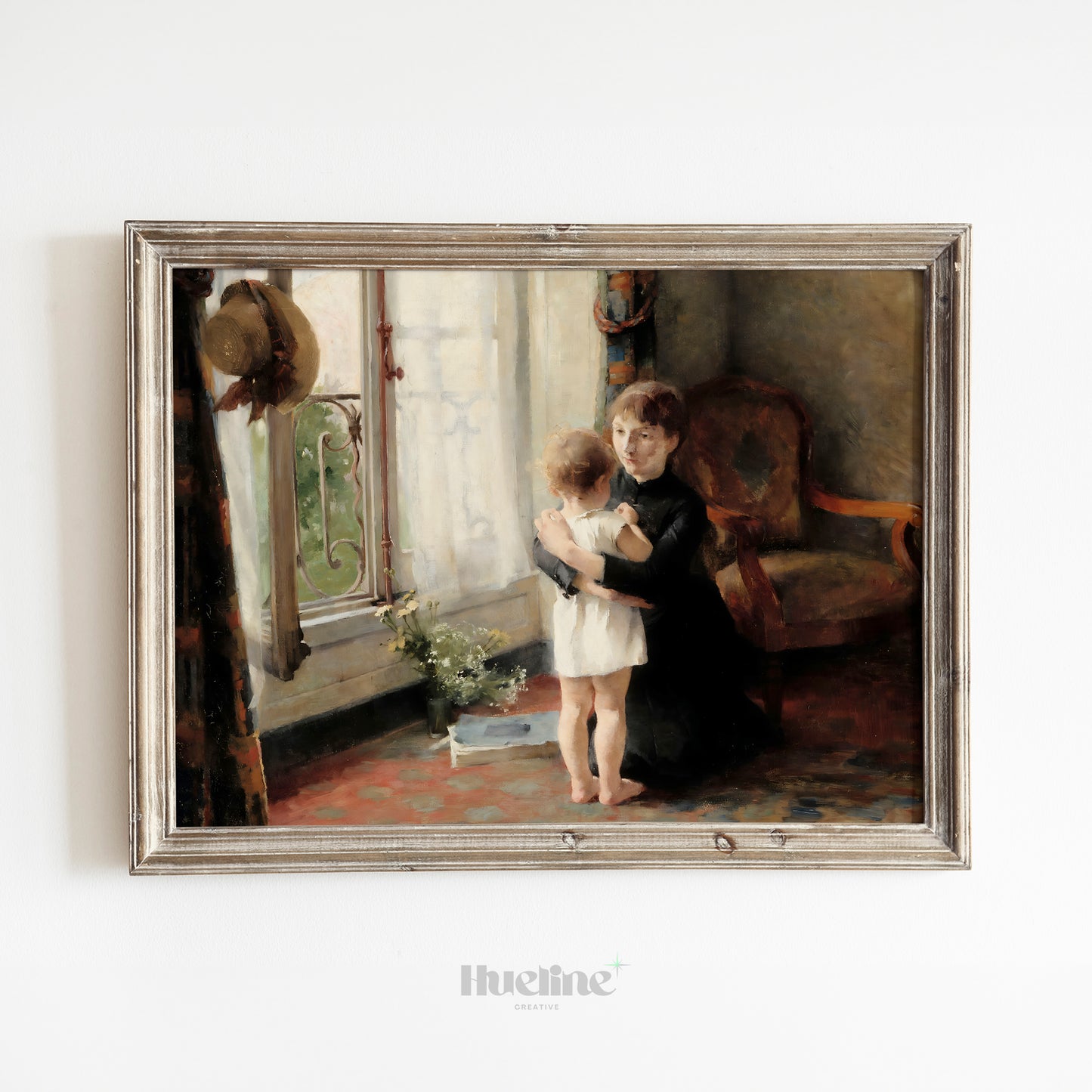 Vintage Mother and Child Art Print – Emotional Antique Style Wall Decor for Warm Homes, Perfect Gift for Moms and Family Spaces - L1076