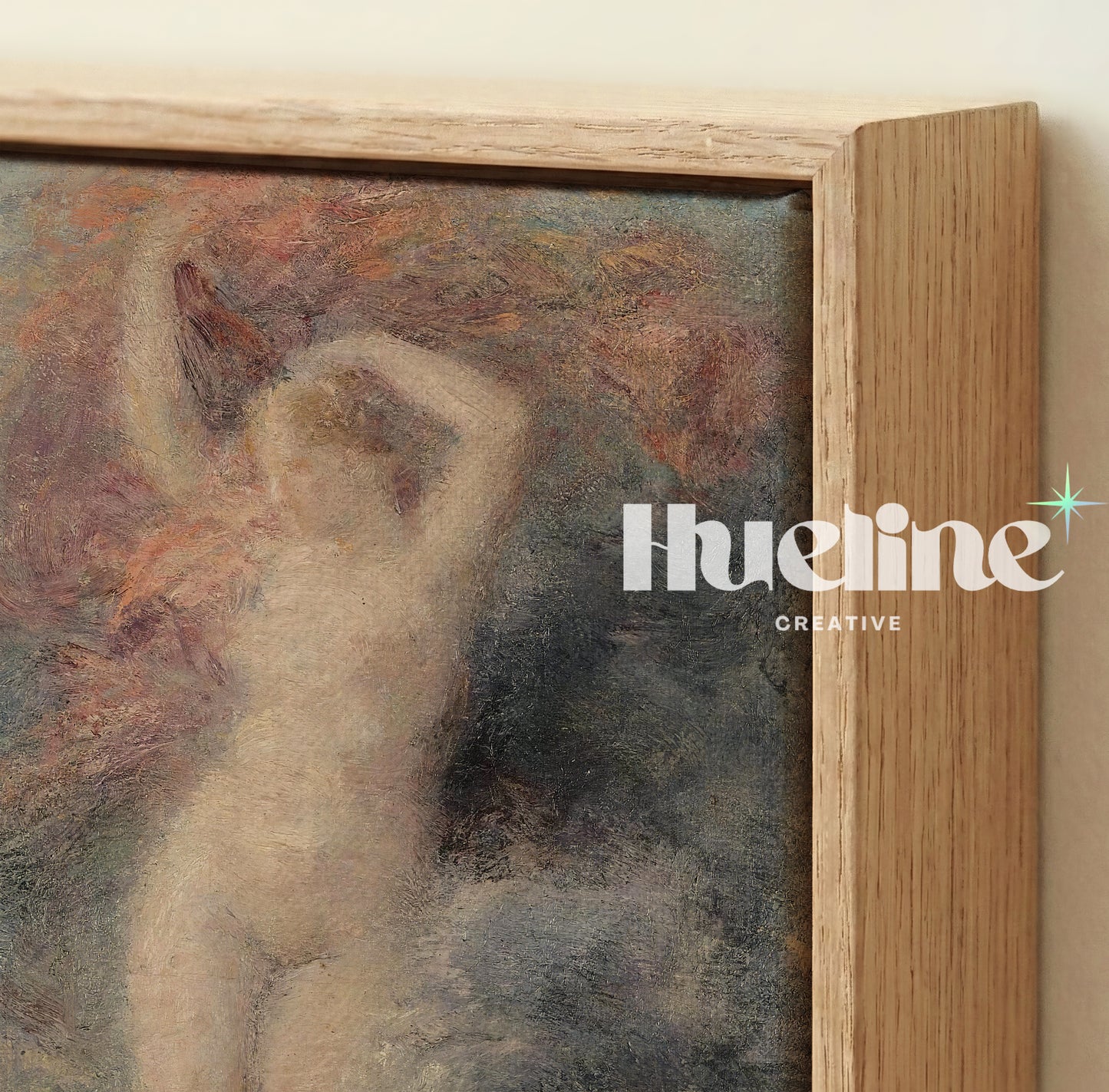 Vintage Impressionist Female Figure Print, Antique Classical Nude Wall Art - L1179