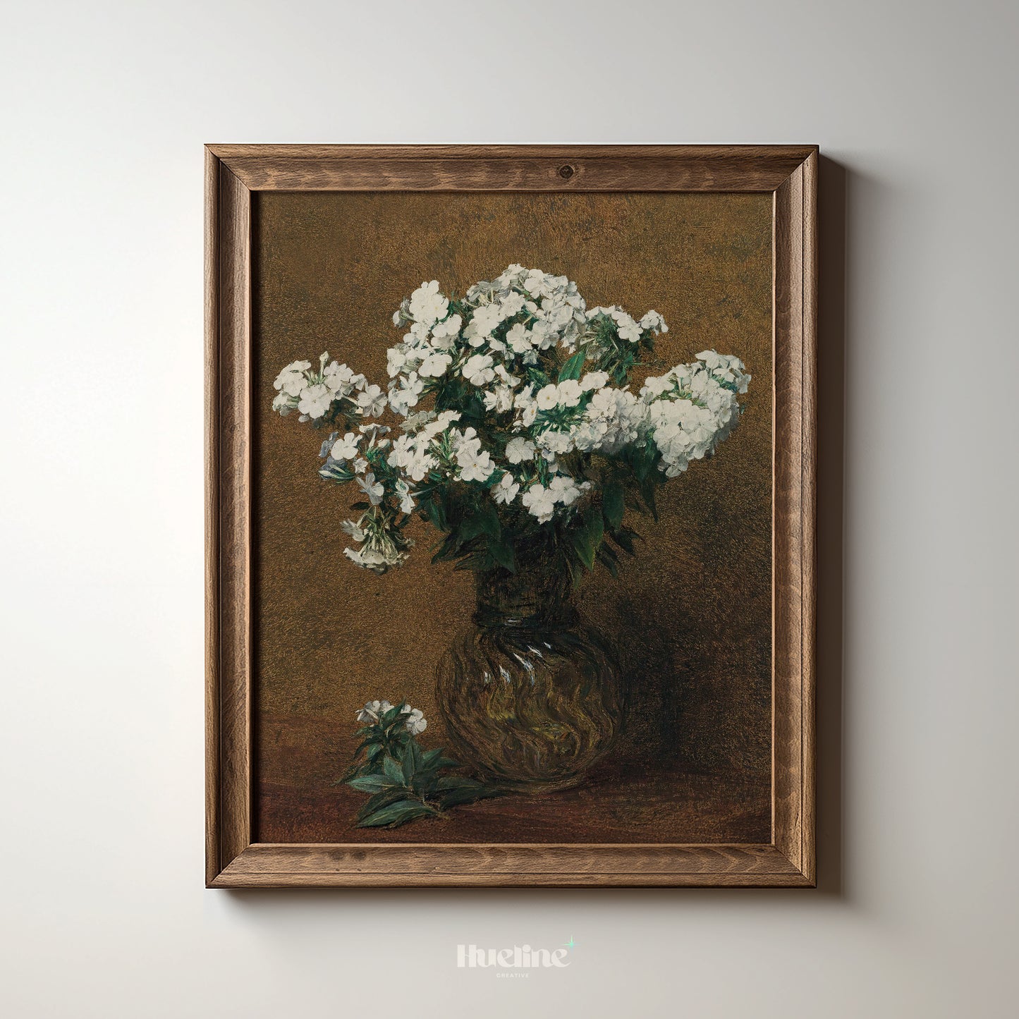 Vintage White Floral Wall Art | Classic Still Life Flower Painting Print - L1110