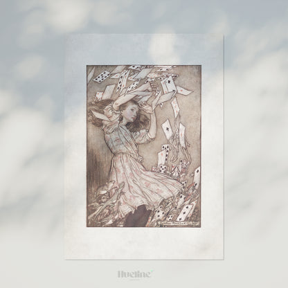 Alice in Wonderland Print Arthur Rackham, Vintage Storybook Illustration, Fantasy Nursery Wall Art - L1201