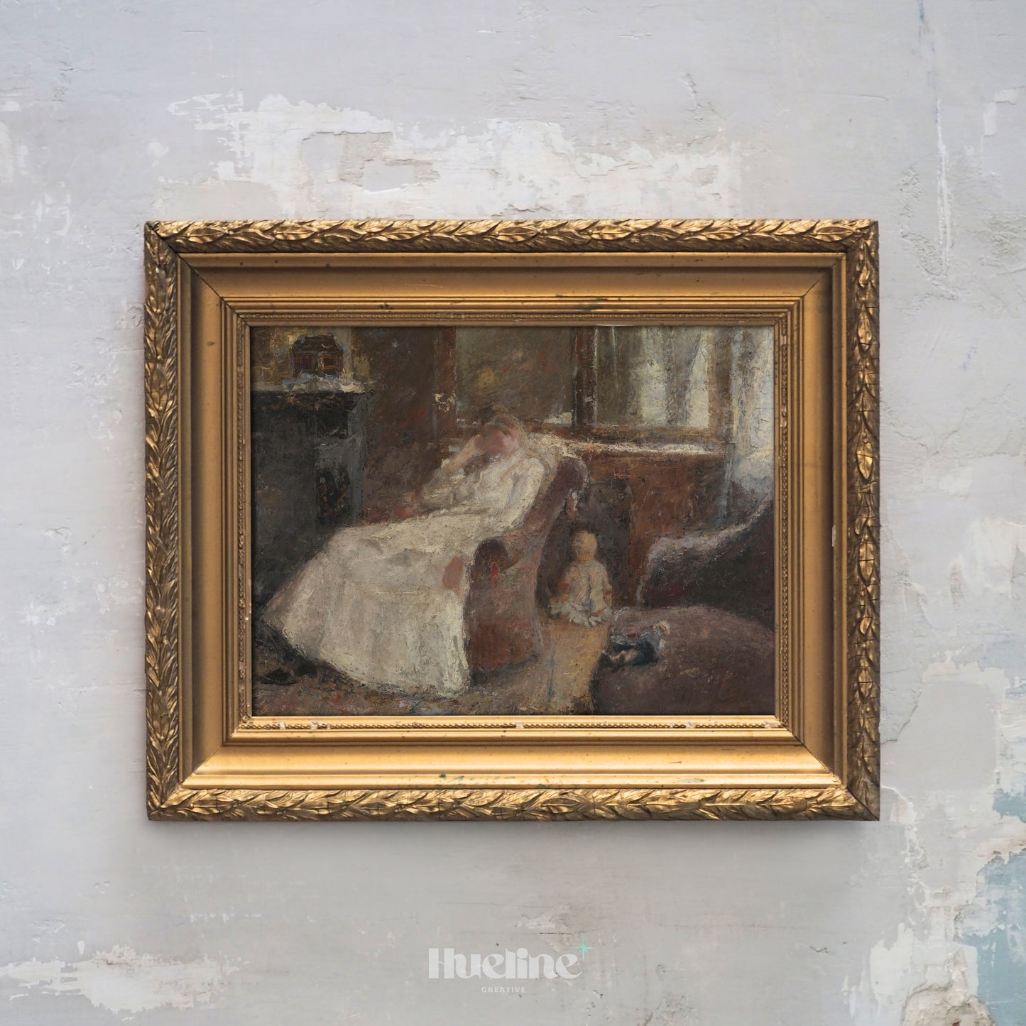 Vintage Mother and Child Painting Print, Impressionist Interior Wall Art, Soft Nostalgic Home Decor - L1098