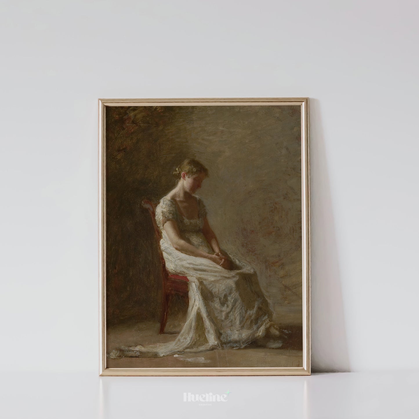 Vintage Woman Portrait Art Print – Quiet Feminine Figure in Soft Light – Romantic Classical Wall Decor for Timeless Interiors - L1058