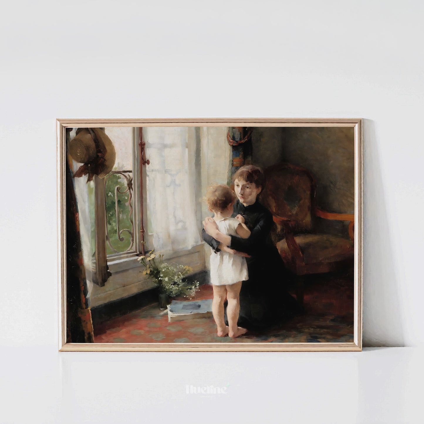 Vintage Mother and Child Art Print – Emotional Antique Style Wall Decor for Warm Homes, Perfect Gift for Moms and Family Spaces - L1076
