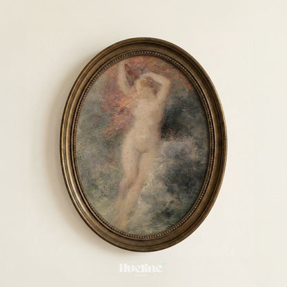 Vintage Impressionist Female Figure Print, Antique Classical Nude Wall Art - L1179