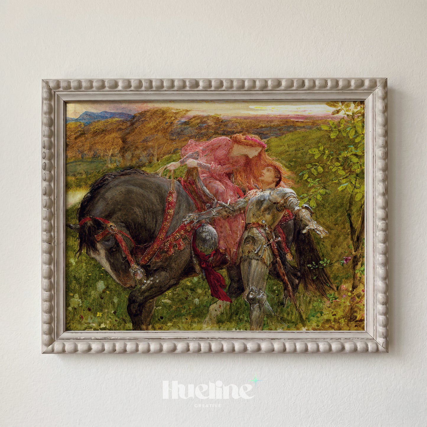 La Belle Dame sans Merci Art, Frank Dicksee Knight Painting, Dark Academia Decor - L1226