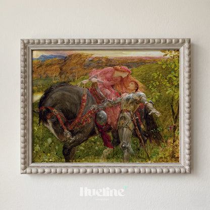 La Belle Dame sans Merci Art, Frank Dicksee Knight Painting, Dark Academia Decor - L1226