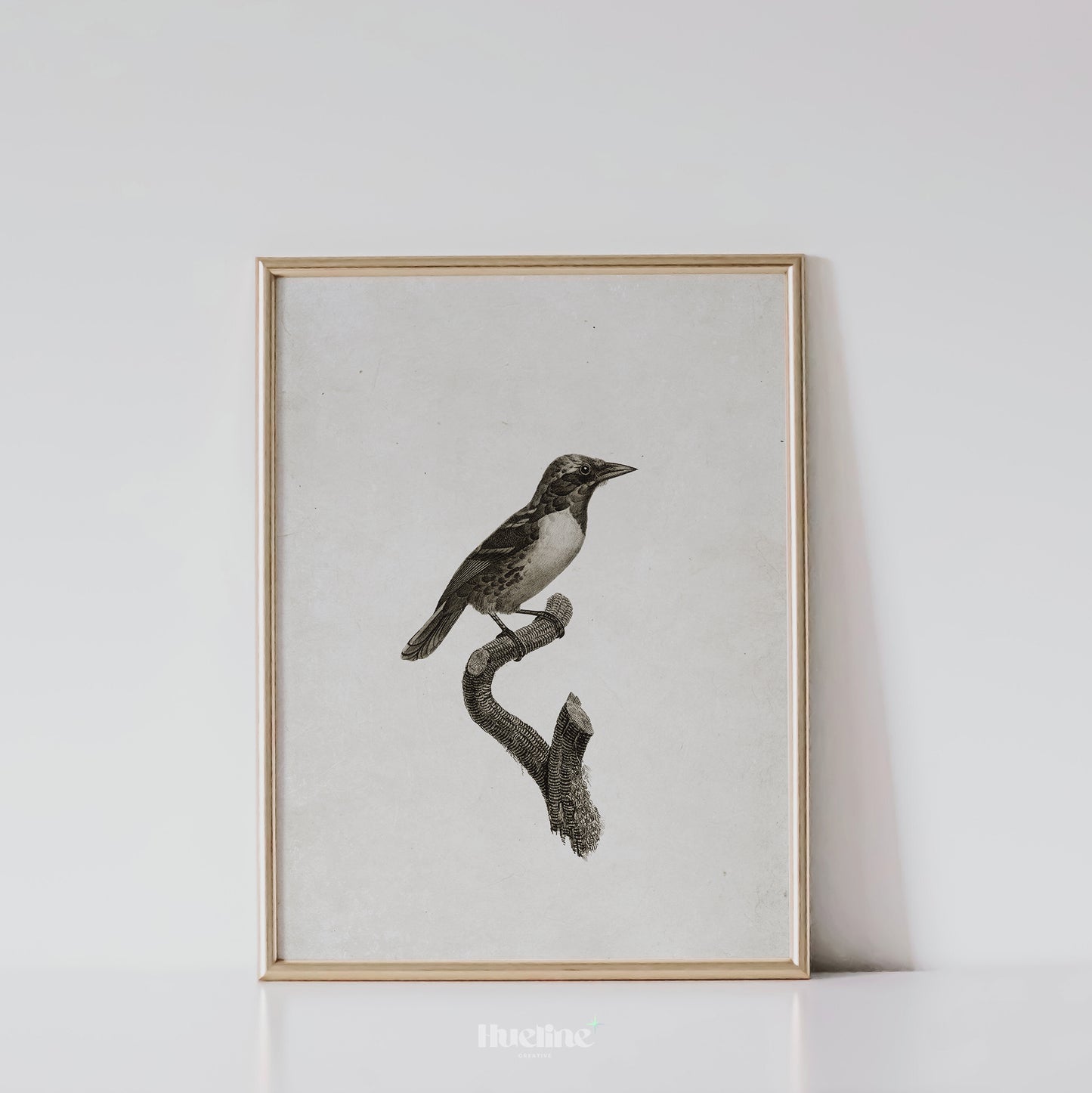 Vintage Bird Illustration Print | Black and White Nature Wall Art - L1112