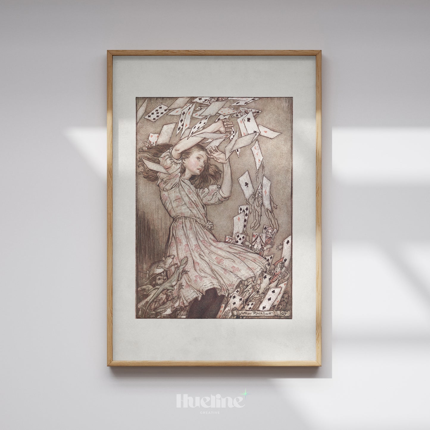 Alice in Wonderland Print Arthur Rackham, Vintage Storybook Illustration, Fantasy Nursery Wall Art - L1201