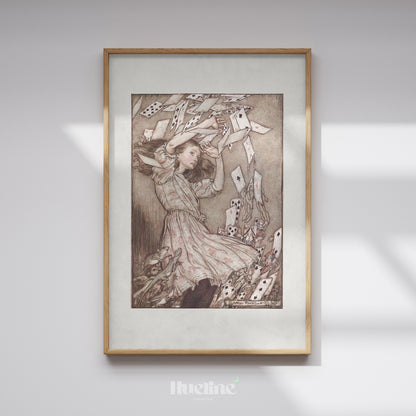 Alice in Wonderland Print Arthur Rackham, Vintage Storybook Illustration, Fantasy Nursery Wall Art - L1201