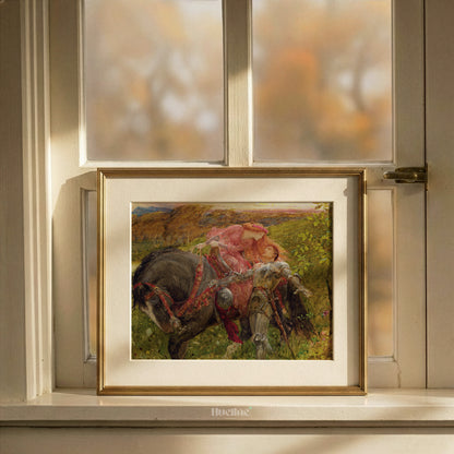 La Belle Dame sans Merci Art, Frank Dicksee Knight Painting, Dark Academia Decor - L1226