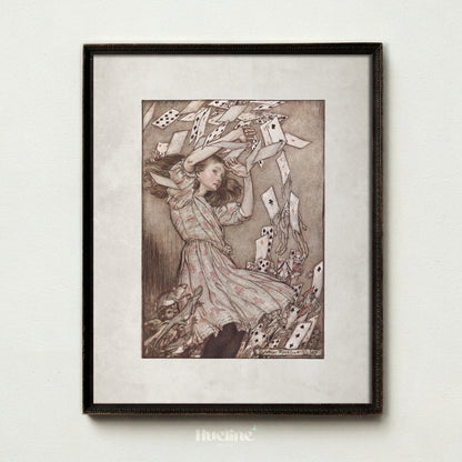 Alice in Wonderland Print Arthur Rackham, Vintage Storybook Illustration, Fantasy Nursery Wall Art - L1201